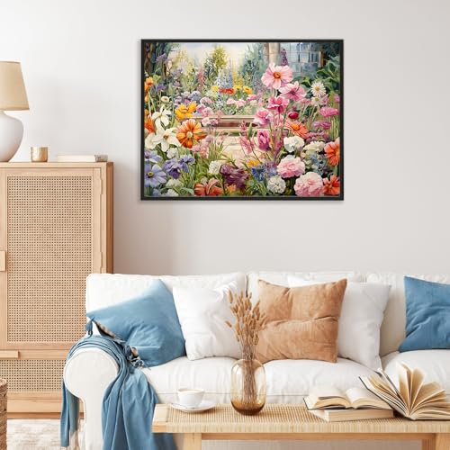 Paint by Numbers Kit for Adults, Garden Flowers Number Painting Canvas Kit - color: LBOPNFP10