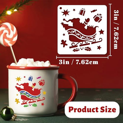 72 PCS 3x3 Inch Christmas Stencils for Painting - Snowflake Santa Claus Christmas Tree Reusable Christmas Painting Templates on Wood, Glass, Fabric, Window Door Decor DIY Decoration - style: 72PCS Christmas