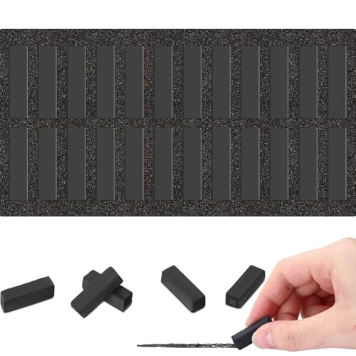 Watersay 24 Pcs Soft Pastel Drawing Chalk Set Square Sketch Chalk Non-toxic Artist Pastel Sticks for Professional Artists and Art Lovers(30 x 8 x 8 mm,Black Color) - color: Black Color