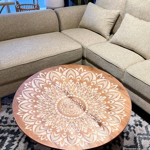 Sistink Large Mandala Stencils for Painting - Folk Rangoli Mandala Large Stencils for Painting on Wall Furniture Decor - style: mandala