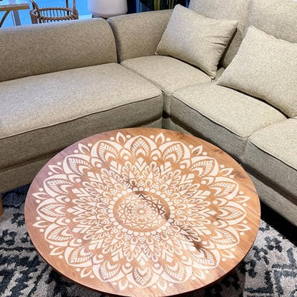 Sistink Large Mandala Stencils for Painting - Folk Rangoli Mandala Large Stencils for Painting on Wall Furniture Decor - style: mandala