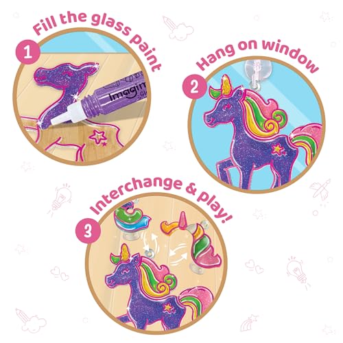 Imagimake Window Art - Unicorn, DIY Mess-Free 16 Pieces Suncatcher Kit