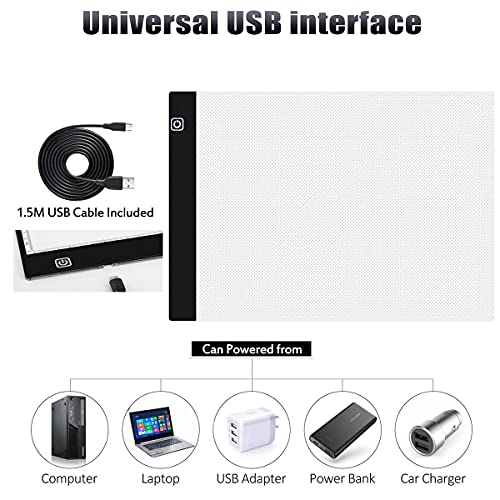 Diamond Painting Tools A4 Light Pad Board Box for Drawing Tracing Sketching | LED Light board with Stand, Handbag, LED Light Box, USB Powered Ultra-Thin Adjustable Brightness, 5D Diamond Art Painting