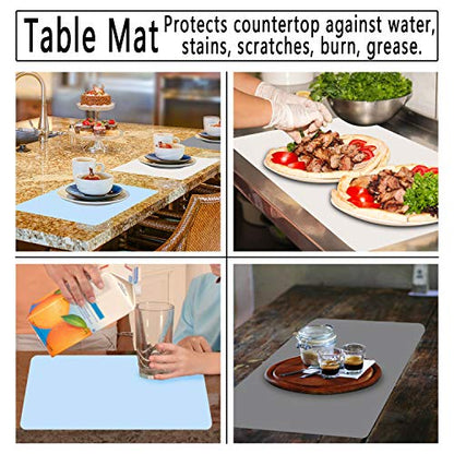 Gartful Silicone Crafts Mat, Silicone Sheets for Crafts, Painting, Nail Arts, Clay, Resin Jewelry Casting Molds Mat, Table Pad Placemat, Nonstick Nonslip, Gray & Beige & Light Blue (15.7x11.8 inch) - color: Gray & Beige & Light Blue, size: 3pcs - 40 x 30c
