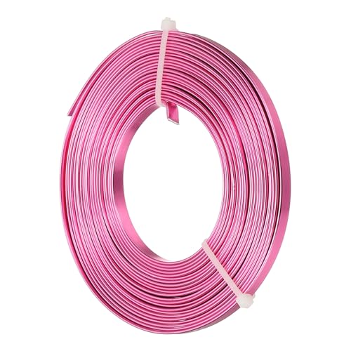 uxcell 18 Gauge Flat Aluminum Wire, 16.40 ft 5mm Wide Aluminum Crafts Wire for Flower Bonsai Crafts Carving DIY Bezel Sculpting Gem Metal Wrap, Rose Red - color: Rose Red, size: 5mm