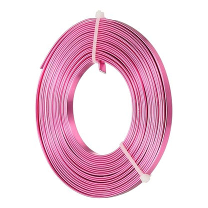 uxcell 18 Gauge Flat Aluminum Wire, 16.40 ft 5mm Wide Aluminum Crafts Wire for Flower Bonsai Crafts Carving DIY Bezel Sculpting Gem Metal Wrap, Rose Red - color: Rose Red, size: 5mm