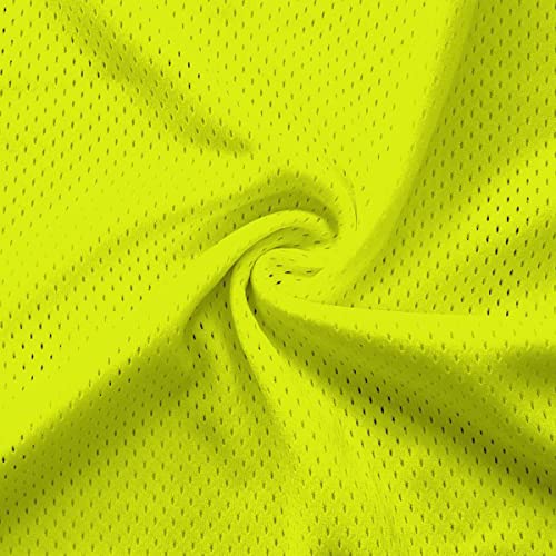 Pico Textiles 1 Yard – Neon Yellow Polyester Pro Mesh Heavy Jersey Fabric - Sold by The Yard - Variety of Colors - Durable Athletic Mesh Fabric, Ideal for Sewing Soccer and Basketball Jerseys Uniforms - color: Neon Yellow, size: 1 Yard Bolt