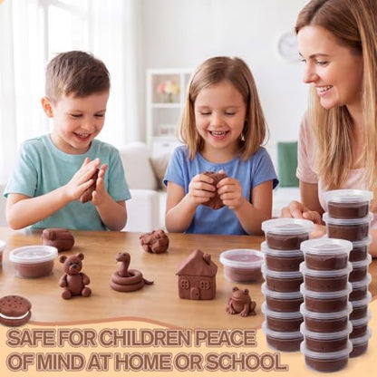 VioraWhite 48 Pcs Air Dry Clay Bulk 1.6lb Modeling Clay Kit,Light Brown | Soft & Stretchable, Magic Foam for Kids, DIY Molding, Arts & Crafts, Boys Girls Party Favors, Cosplay Sculpting Supplies - color: Light Brown