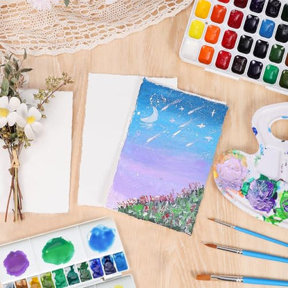 50 Sheets Watercolor Paper 6 x 8 Inch, 300 GSM Cotton Deckle Edge - size: 6 x 8inch
