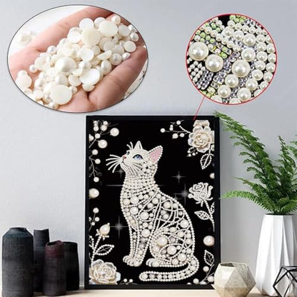 2 Pack Cat Diamond Art Pearl Painting Kits for Adults (12×16 inch) - color: WYZ012+WYZ180