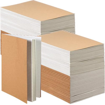 Mimorou 100 Pcs A5 Journals Notebooks Bulk,Brown,Grid - color: Brown, style: Grid