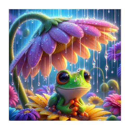Aicomeon Diamond Art Kits for Adults Frog Diamond Painting Kits | 12x12 Inch Easy DIY for Beginners, Full Drill Round Dot Gem Art Mosaic Stress Relief Craft, Home Wall Decor Gifts - color: Frog