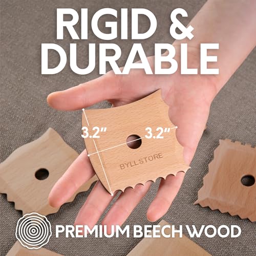 Byllstore Pottery Ribs & Trimming Tools | 2 Foot Shaper Tools | 4 Clay Texture Ribs | Solid Beech Wood | Several Pack Options (4-Pack) - color: 4 Pack | Pottery Ribs