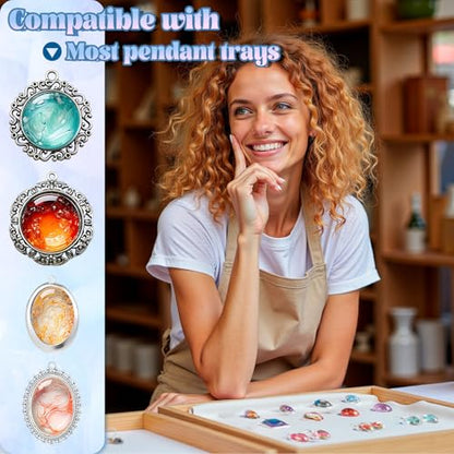 LET'S RESIN Cabochon Gems Resin Molds, 36-Cavity Jewelry Making Kit | Includes 16 Metal Pendant Trays, Silicone Molds for UV & Epoxy Resin, Pendants, Earrings, Necklaces, DIY Craft Supplies