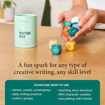 Two Tumbleweeds Writing Dice - Story Prompts to Beat Writer's Block | A highly giftable creative writing tool for Teens & Adults – Gift for Authors, Teachers & Storytellers – Set of 9 Dice - style: Writing Dice