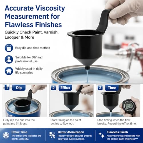 Liquid Consistency Thickness Cup Viscosity Measuring Cup Measure Paint Varnish Lacquer Inks Replace SG244 (1)