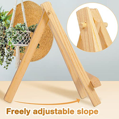 100 Pieces Mini Wooden Easel Stands Tripod Display Tabletop,None | For Artist Painting Business Cards Photos, Canvas Holder Wedding Table Numbers Party Favors Gift, Natural Wood Tripod Frame - size: 5.9 Inch