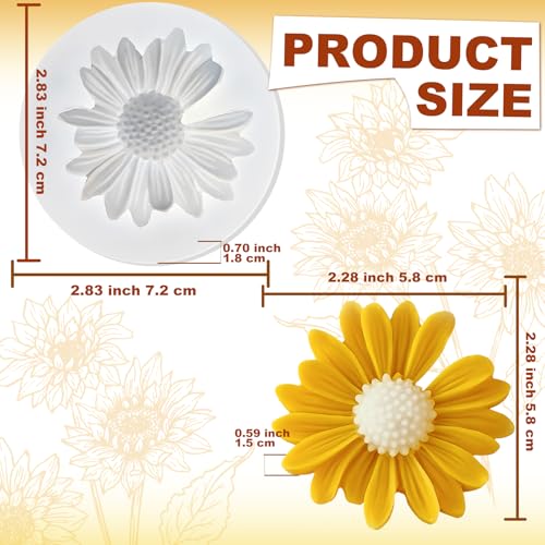 Daisy Candle Molds, Set of 4 Daisy Flower Making Molds - color: 4 PCS Daisy Flower Silicone Molds