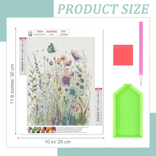 Yeaqee 4 Pcs Wild Flower Diamond Art Kits for Adult Beginners Flower DIY Painting Aesthetic Wall Art Crafts Aesthetic Room Decor Cute Painting Pictures 5d Craft Wall Decor for Home 10 x 11.8'' - style: Wild Flower