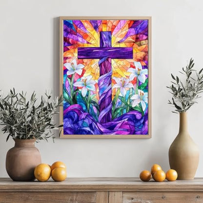 Milila Diamond Art Kits for Adults Full Drill Diamond Painting Kit(Cross) - color: Cross
