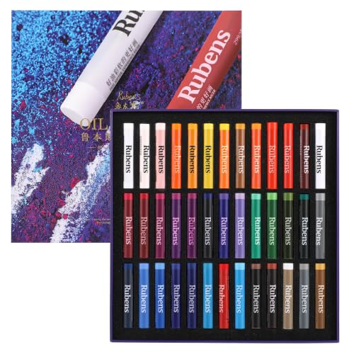 rubens Soft Oil Pastels Set 36 Colors,Creamy Texture for Drawing Blending,Layering,Shading,Oil Pastels for Artists,Students,Teachers & Beginners - color: 36 Basic Colors