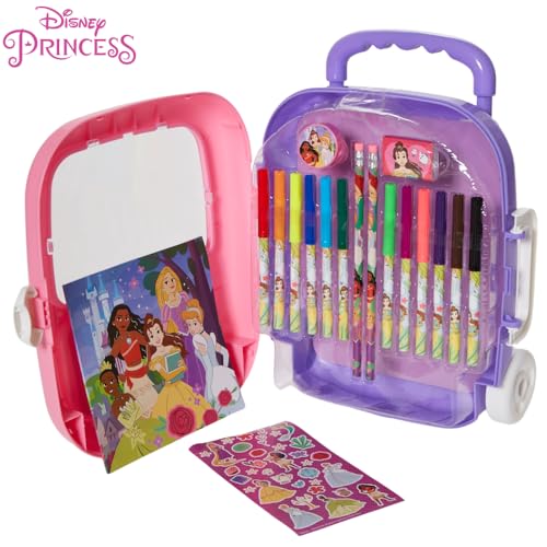 Disney Princess Color and Roll Activity Set with Carrying Case, Stickers, & Art Supplies - style: Disney Princess