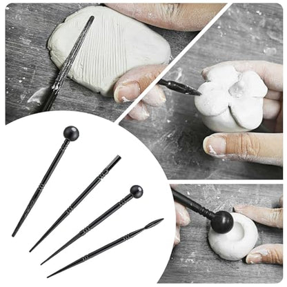 EIGTWEN 100ml Air Dry Clay Glaze and 29pcs Clay Tools Kit, Matte Varnish | Matte Glaze, Waterproof,Prevents Clay Scratches & Wear, Air Dry Clay Tool,Dotting Tools,Ball Tools,Carving Tools,Shaper Tools - size: Matte