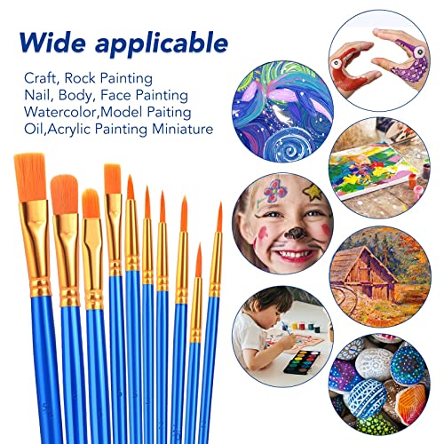 ESRICH 160PCS Paint Brushes, Paint Brush for Acrylic Painting - color: Blue, size: 160