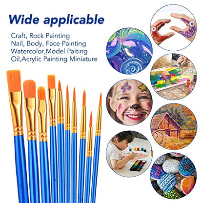 ESRICH 160PCS Paint Brushes, Paint Brush for Acrylic Painting - color: Blue, size: 160