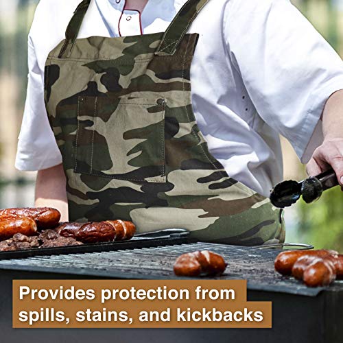 Hudson Durable Goods - Professional Grade Chef Apron for Kitchen, BBQ & Grill - color: Camouflage