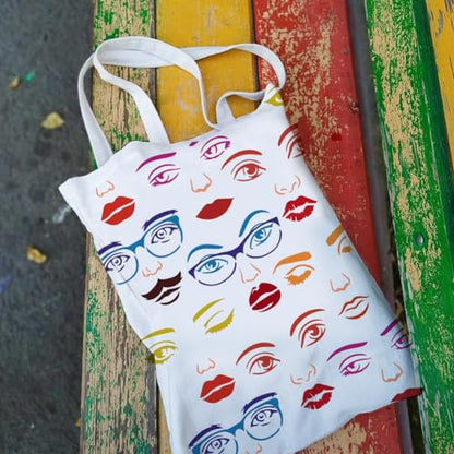 FINGERINSPIRE 4PCS Combination Facial Features Painting Stencil 11.8x11.8 inch Reusable Eyes Nose Eyebrows Lips Moustache Drawing Template Eyeglass Stencil for Painting on Wood Wall Fabric Furniture - color: Combination Facial Features