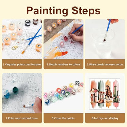 Gemozaic Western Paint by Numbers Kit for Adults, 16 x 16 INCH, Unframed - color: MT22997