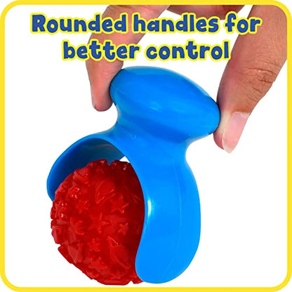 READY 2 LEARN Palm Dough Rollers, set of 3 | Easy to Hold Arts and Crafts Tools for Kids, DIY Textured Patterns in Dough, Clay and Paint
