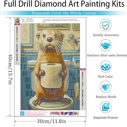 Diamond Art Kits for Adults,Funny Otter Diamond Painting Kits 12x16in - color: DP03000
