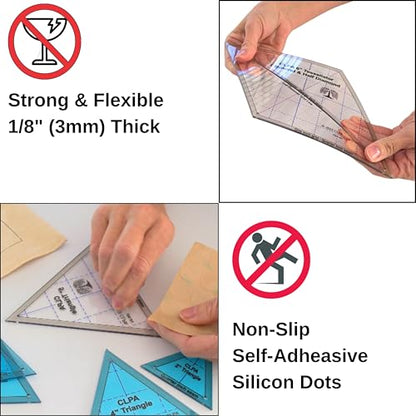 6" Triangle Templates, for Quilting and English Paper Piecing - style: 6" Triangles