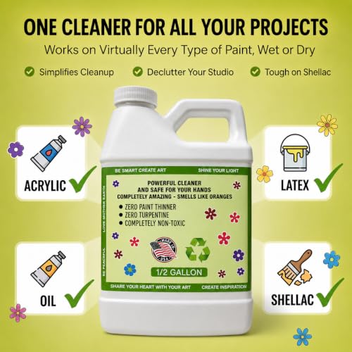 Green Piece Paint Brush Cleaner - Natural Cleaner for Wet & Dry Paint 64 Oz - style: 1/2 Gallon Paint Brush Cleaner