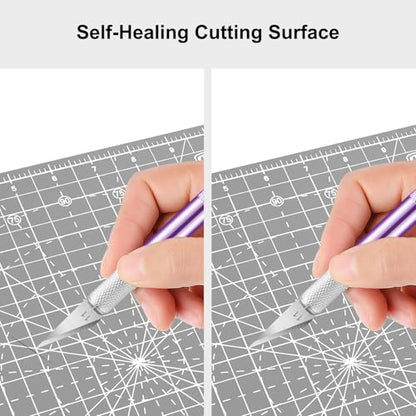 12"x12" Rotating Cutting Mat, Self Healing Mat with 360-Degree Rotation & Anti-Slip Base, Sewing Board Cutting Mat Perfect for Fabric Quilting Leather Hobby Project, Grey - color: Gray, size: 12"L x 12"W