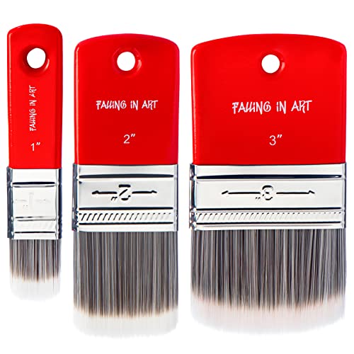 3 PCS Filbert Paddle Paint Brush Set (1 Inch,2 Inch,3Inch) | Scale Brush, Blending Paint Brush for Oil and Acrylic Paints - color: Filbert, size: 1''&2''&3''