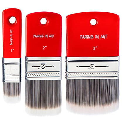 3 PCS Filbert Paddle Paint Brush Set (1 Inch,2 Inch,3Inch) | Scale Brush, Blending Paint Brush for Oil and Acrylic Paints - color: Filbert, size: 1''&2''&3''