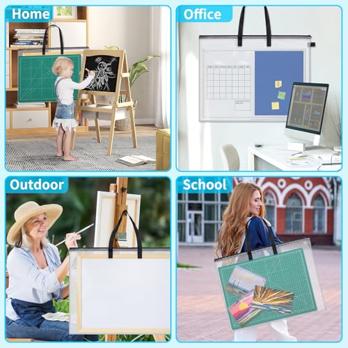 YOPCDJ 30x25 inches Extra-Large Art Portfolio Bag, Portfolio Folder for Artwork with Handle, Zippered Storage Folder for Poster, Scrapbook, Keepsake and Bulletin Board - size: 30 X 25