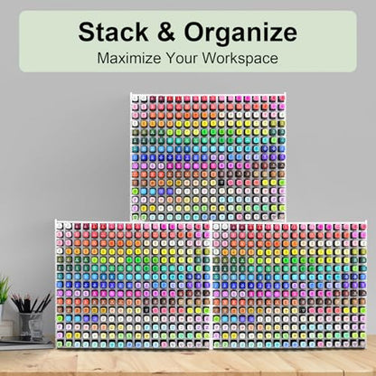 Marker Organizer, 270-Slot Marker Holder with Adjustable Dividers | Holds 270 Markers • Adjustable Dividers • Space-Saving Design • Easy Assembly • Fits Most Marker Brands - size: 270 Holes
