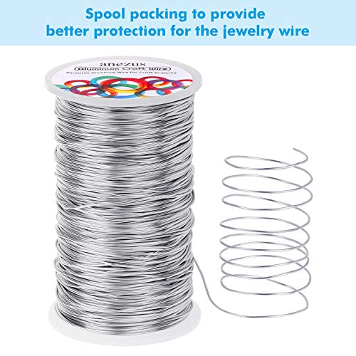 Anezus Bendable Craft Metal Wire - 540 Feet, 18 Gauge Flexible Beading Wire for Wreath Making, Jewelry Making, Floral (Silver, 1mm) - size: 18 Gauge(1 mm)