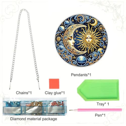 RYMILIE Hanging Diamond Art Kits for Adults Sun and Moon 8x8inch - color: DP01391