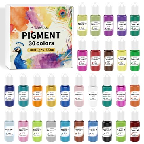 Epoxy Resin，UV Resin Dye 30 Colors Liquid Pigment Set 300ml- Highly Concentrated Translucent Resin Colorant for Jewelry Making, Tumblers, Art Crafts DIY - 10ml Each Bottle