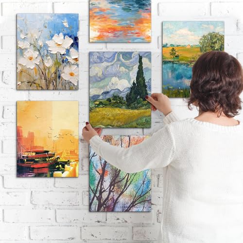 CONDA Canvas Boards for Painting,100% Cotton Canvas Panels, White Blank Canvases, Primed, Acid-Free, Artist Quality for Acrylic, Pouring Watercolor & Oil Painting 9 x 12 inch, 24 Pack - size: 9" x 12"
