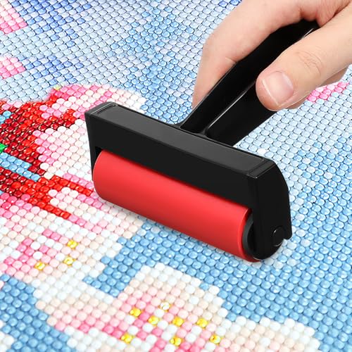 OHPHCALL 10 Pcs Diamond Drawing Rollers Diamond Pressing Tools for Painting Accessories Printmaking Stamping Gluing Crafting Portable Brayer Rollers for Smooth Surface Projects