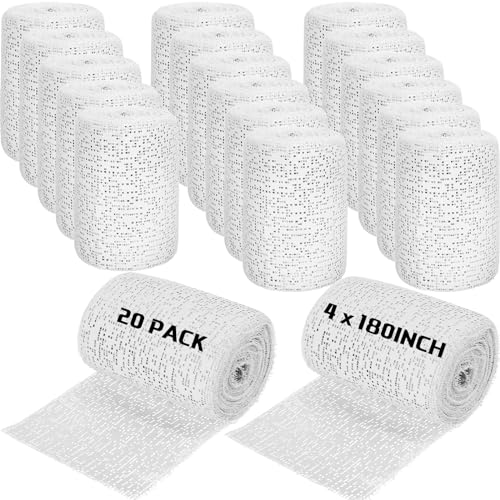 Nuogo 20 Pack Plaster Cloth Gauze Bandage Roll Bulk 5 Yards,4 x 180 Inch - size: 4 x 180 Inch