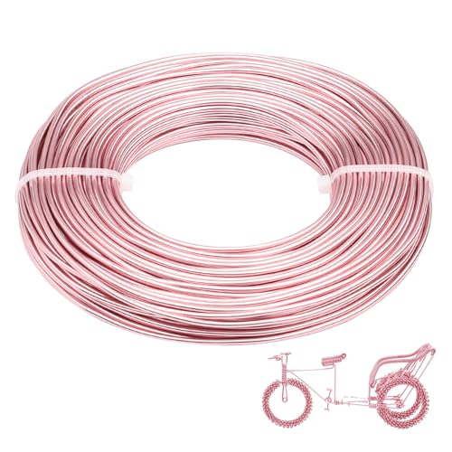 12 Gauge Aluminum Craft Wire for Jewelry Making, 32.8FT Bendable Metal Wirefor Bonsai Armature(Light Pink) - color: Light Pink