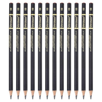 PATIKIL 12Pcs Drawing Pencils for Sketching, 6B Refill Sketch Pencils for Drawing, Graphite Art Pencil Set Professional Resistant Lead for Painting Shading Artist Office Supplies - size: 6B