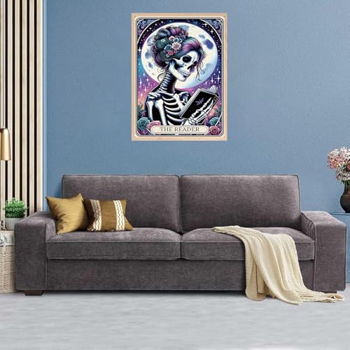 ARPADAMO Halloween Diamond Art Kits for Adults Skeleton Reader 12x16in - color: DP04091